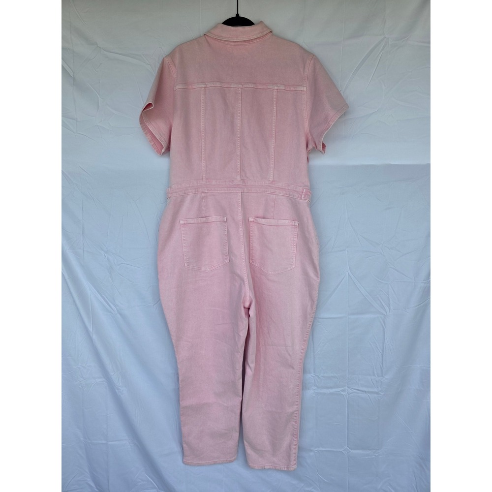 Good American Fit for Success Jumpsuit Pink Denim Mineral Rose Quartz NWT 6(2XL) - Picture 11 of 13